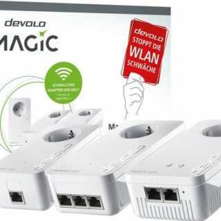 DEVOLO "Magic 2 WiFi Streaming Kit (2400Mbit, Powerline + WLAN ac, 6x LAN, Mesh WIFI, 3 Adapter)" Netzwerk-Adapter