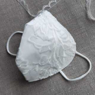 Hochzeit Ffp2 Maske Mit Spitze Mild-Weiß Weiß Abdeckung Cover Brautmaske Für Kirche