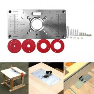 Multifunktionale Router Tisch Einlegeplatte Holzbänke Aluminium Holz Router Trimmer Modelle Graviermaschine mit 4 Ringen Werkzeuge