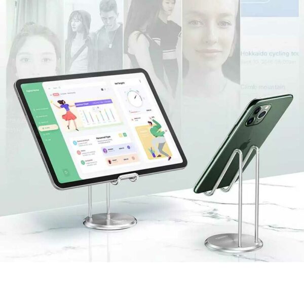 Oatsbasf Universal Einfacher Handy- / Tablet-Halter Metall-Desktop-Ständer für Samsung Galaxy S21 UMIDIGI BISON