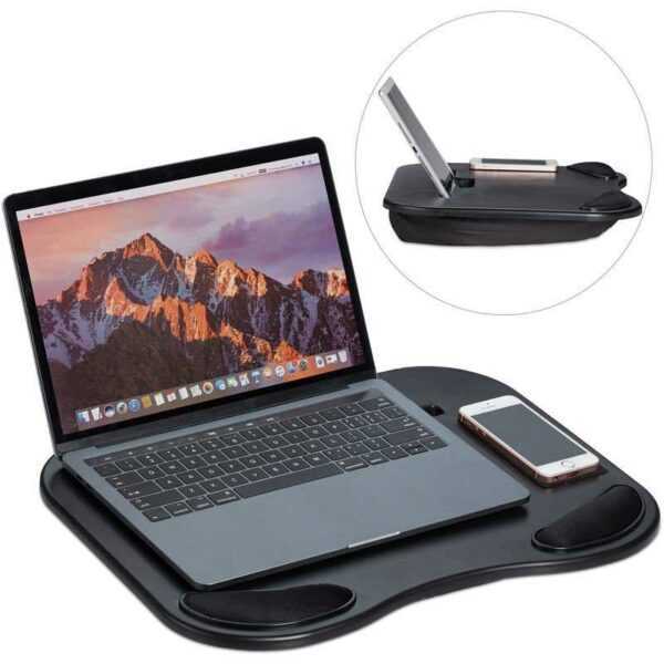 Kniekissen Laptop, Handpolster, Handy-Ablage, Knietablett ergonomisch, für Tablet 11 Zoll, Kunststoff, schwarz