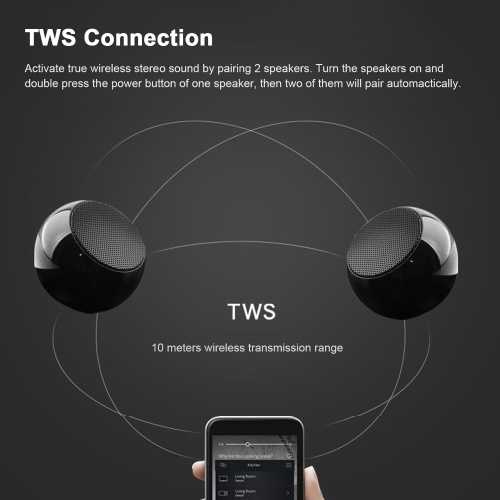 Mini-Lautsprecher Drahtloser Bluetooth-Lautsprecher TWS-Verbindung Tragbare Soundbox im Taschenformat Freisprechen mit Mikrofon für iOS Android Smartphone Tablet PC