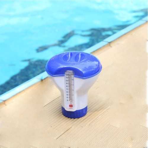 Seifenspender Schwimmender Pool Chemischer Chlorspender mit Thermometer Tablet Seifenspender Pumpendusche