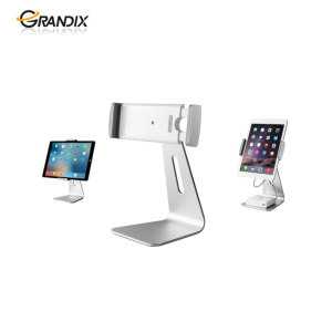 high quality aluminum alloy, ABS and silicone tablet holder display stand with lock fit for most 9-13''